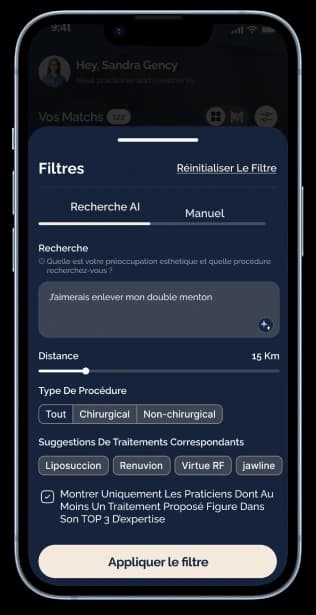 Mobile app interface